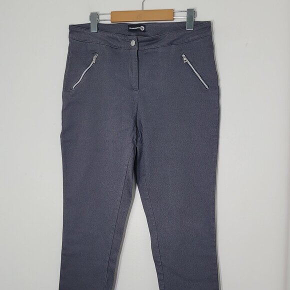 Claire France Women's Black Gary Zipper Pockets Mid Rise Cropped Dress Pant 14 - Picture 3 of 12